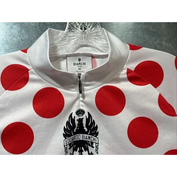 Bianchi Milano "King of the Mountains" Cycling Jersey Long Sleeve XL Vintage - Picture 12 of 16